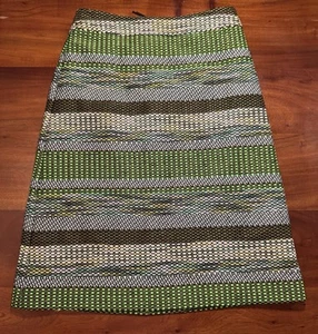LEIFSDOTTIR Anthropologie Womens Green Black Acrylic Tweed Knit Boho Skirt Sz 8 - Picture 1 of 8
