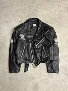 Vintage Screaming Eagle Leather Biker Jacket - Picture 1 of 5