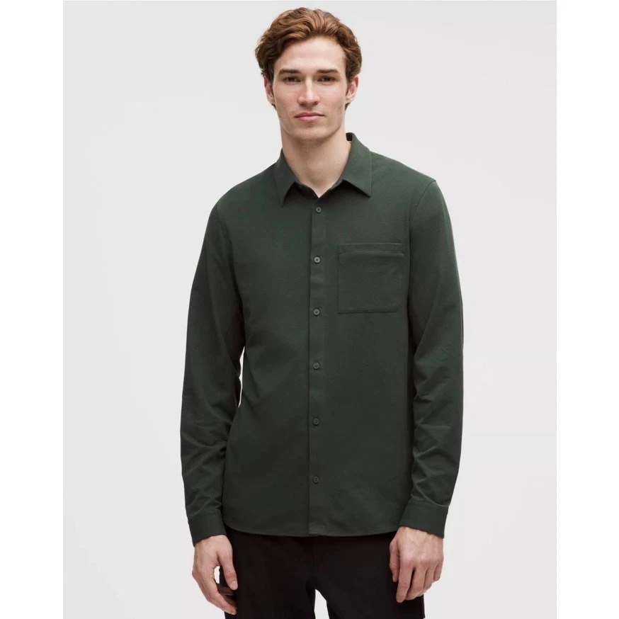 Lululemon Commission 长袖衬衫口袋纽扣牛津棉混纺 XL — 第 1/4 张图片