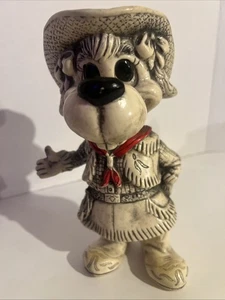 1977 Vintage Creative Manufacturing Cowgirl Western Dog Decorative Figure 9" - Picture 1 of 7