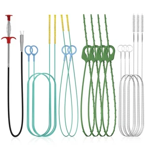 12 Pack Snake Drain Hair Removal Tools, 35.5" Drain Clog Remover, 30" & 50" S... - Picture 1 of 8