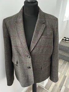Abrigo Chaqueta Joules Wiscombe Verde Cuadros Tweed Talla UK 16 - Imagen 1 de 5