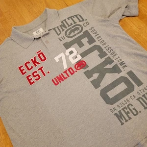Camisa Polo Ecko Unltd Para Hombre 3XB Grande y Alta Logo Bordado Manga Corta Gris - Imagen 1 de 11