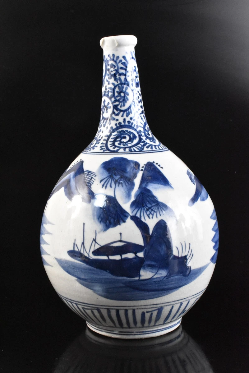 陶瓷蓝色1850-1899 年日本花瓶| eBay