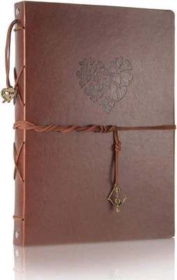 A5 Taccuino,Copertina in Pelle Vintage Notebook A5 Quaderno Pagine a Fogli Mobil - Immagine 1 di 4