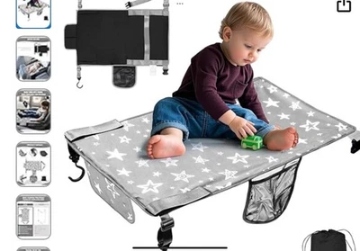 Cama de avión para niños pequeños TinlyFinly, extensor de asiento de avión suave para niños, bebé F Foto 1 de 4