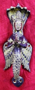  Brass Door Handle Nag Kanya Shape Mermaid Wing Design Antique Door Decor GM61 - Picture 1 of 8