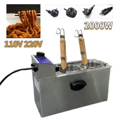 110V/220V 2 Baskets Desktop Electric Noodle Pasta Cooker Cooking Machine 2000W - Image 1 of 4