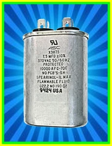 Condensador 7,5 uf/microfaradio 370vac/voltio funcionamiento motor óvalo (cantidad 1) - Imagen 1 de 11