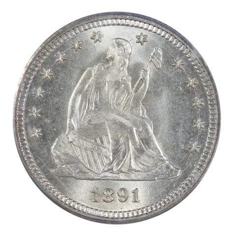 1891 Seated Liberty Quarter PCGS MS66 Cover