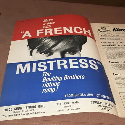 Kine Weekly 1960. The Boulting brothers. Steve Reeves Goliath. The Time Machine - Image 1 of 3