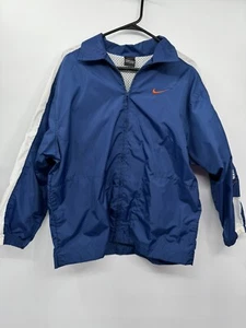 Vintage Nike Full Zip Windbreaker Jacket Youth Size L(14-16)Blue Pockets Logo - Picture 1 of 9
