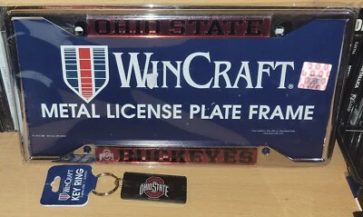 WinCraft Chrome metal Ohio State Metal License Plate Frame with keychain! - Image 1 of 3