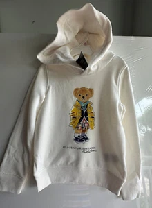 NWT POLO RALPH LAUREN Girls 5 6X,6, POLO Bear SweatER KID FLEECE HOODIE NEW - Picture 1 of 6