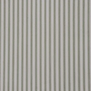 Luxury French Ticking Stripe Fabric Green | 100% Cotton | Herringbone | Curtains - Picture 1 of 7