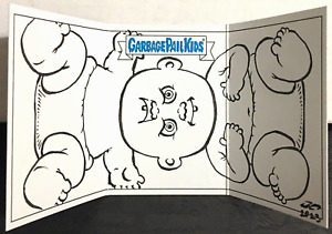 Garbage Pail Kids Sketch Art Autograph Triptych 1/1 Card Jeff Cox JC 2023 Mayhem