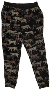 SECRET TREASURES PANTALONI DA JOGGING GRANDI ANIMALI NERI TIGRI VELLUTO SENSAZIONE VELLUTO - Foto 1 di 3