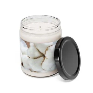 Eco-Friendly Scented Soy Candle, 9oz - Clean Cotton - Picture 1 of 6
