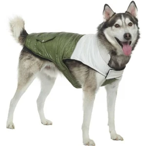 Silver Paw Fleece Large Dog Jacket Overcoat Size XXL - Picture 1 of 8