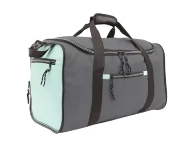 Protege 20" Collapsible Duffel Bag Tote Gray/Mint Color 20" x 10" x 11" - Image 1 of 4