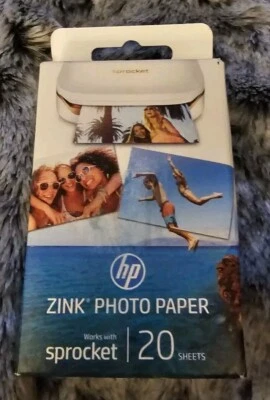 NEW HP Zink Photo Paper 2x3 Sticky Backed for Sprocket Printers 20 Sheets - Image 1 of 2