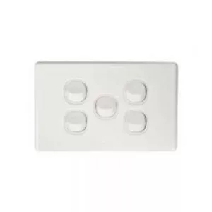 Tesla Slimline 5 Gang Switch 16A WHITE - Picture 1 of 1