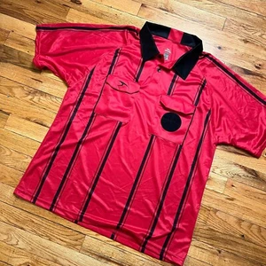 Herren Fußball Schiedsrichter Shirt Kurzarm Polo leichtes Polyester rot Größe L - Bild 1 von 7