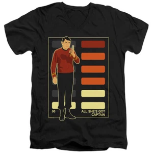 Star Trek Slim Fit V-Neck T-Shirt All Shes Got Captain Black Tee - Picture 1 of 1