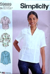 Simplicity Pattern S9889/R12021 Misses Shirt w/Sleeve Variations  Sizes:  4 - 12 - Picture 1 of 4