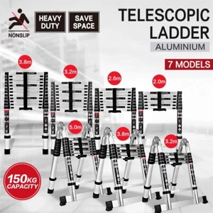 Multipurpose Telescopic Folding Ladder Aluminium Alloy Extension Steps Portable - Picture 1 of 19