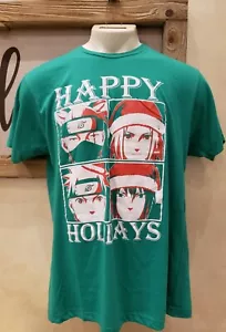 Shonen Jump NARUTO Shippuden Anime Christmas Happy Holidays Xmas T-Shirt L NWT - Picture 1 of 9