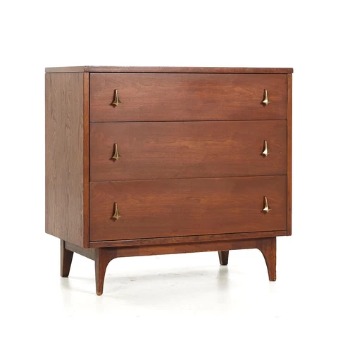 Broyhill Brasilia Mid Century Walnut Dresser Chest of Drawers Cover