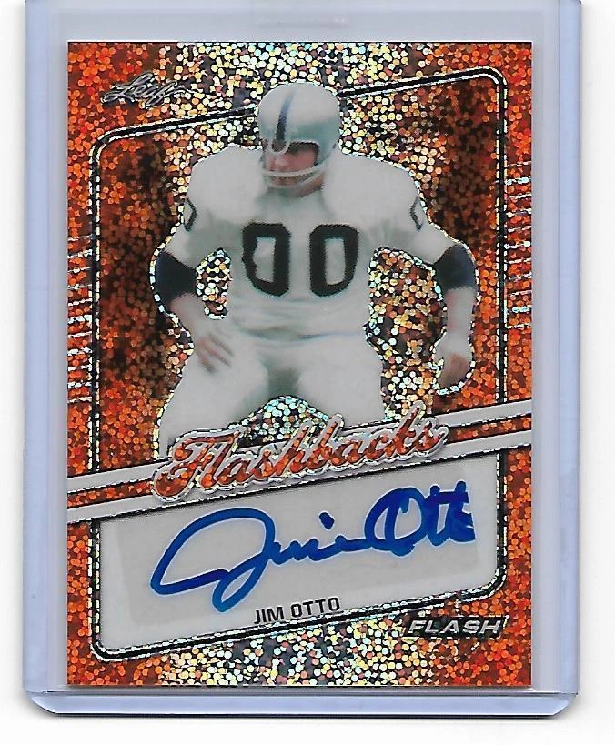 Jim Otto 2018 Leaf Flashbacks ORANGE Refractor /5 Auto RAIDERS Autograph Card - Image 1 of 1