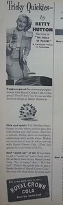 1947 Royal Crown RC Cola Flasche Betty Hutton Star The Perils of Pauline Filmwerbung - Bild 1 von 1