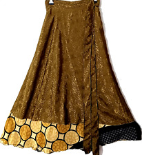 Vintage sari Wrap Skirt Multicolor Bohemian Double Layer reversible sari skirt