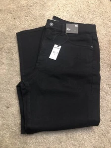 $ 80 Neu mit Etikett Express schmale schwarze Damenjeans hoher Bund Größe 10s Denim - Bild 1 von 4
