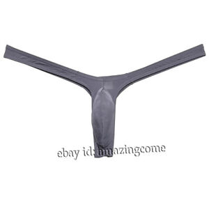 Extreme Slim T-back Male Pouch Enhancing Thong Underwear Shiny Bikinis for Men
