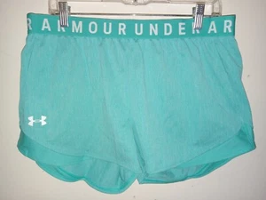 NWT Under Armour Play Up 3.0 Solid Teal Lightweight Running Shorts Sz Large - Picture 1 of 3