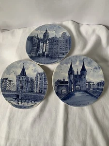 3er Set Norelco Delfs blau handbemalte Teller aus Holland um 70’er/80er Jahre - Bild 1 von 8