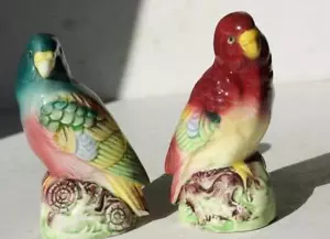 Estatuillas de pájaros sal y pimienta de cerámica pintadas a mano hechas en Japón cola final INSAJUSTADA - Imagen 1 de 1