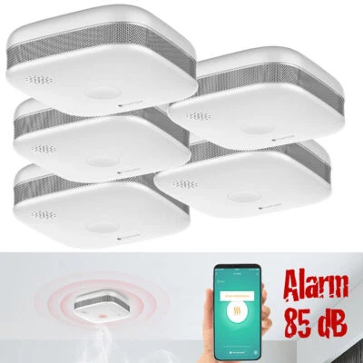 VisorTech 5er-Set WLAN-Design-Rauchmelder mit weltweiter App-Benachrichtigung - Bild 1 von 4