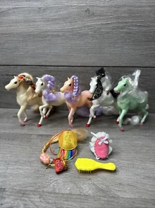 5 Vtg 80's Marchon Enchanted Kingdom Princess Horse Lot Pink White Accessoires - Picture 1 of 15