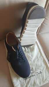 Massimo Dutti MEN  100% LEATHER NAVY BLUE SNEAKERS R:2112/322/400 11=44 NEW
