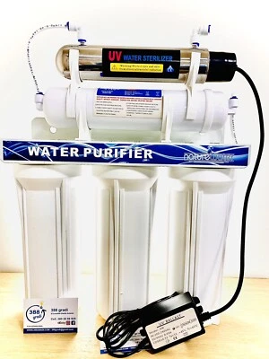 Depuratore acqua potabile 5 STADI purificatore con lampada 6 watt con rubinetto  - Immagine 1 di 4