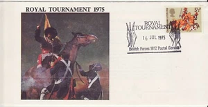 GB Briefmarken Andenkenbrief Königliches Turnier 1975, Militär, Kavallerie, Schwert, Flagge - Bild 1 von 1