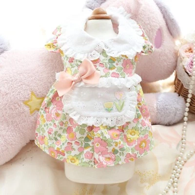 Summer Pet Cat Dog Clothes Maltese Dress Floral Patterns Teddy Yorkshire Skirt - Image 1 of 4