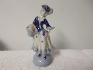 Vintage Colonial Woman Lady & Basket Porcelain Figurine Statue Occupied Japan - Picture 1 of 6