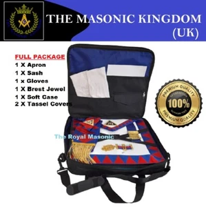 Masonic Royal Arch Provincial Apron Lambskin Leather | Sash | Jewel | Gloves New - Foto 1 di 13