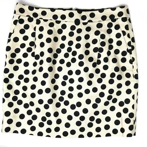 Falda J Crew para mujer 2 estampillas postales mini puntos dispersos caqui tostado negro lunares - Imagen 1 de 5