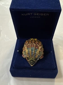 Spaß!  KURT GEIGER LONDON Ring mehrfarbig KRISTALL goldfarben ADLER neu mit Box - Bild 1 von 6